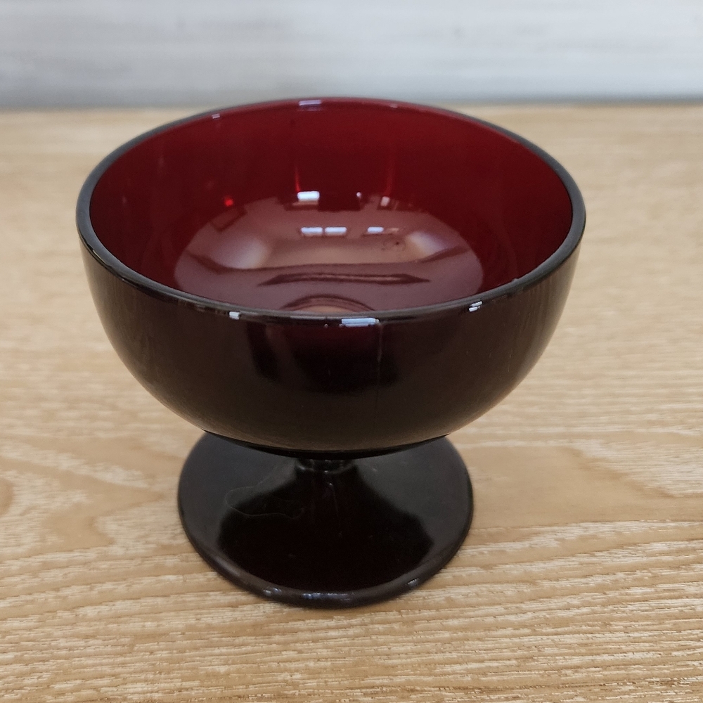 3 FOR $20! Vintage Ruby Red Glass Sherbet, Champagne Coupe